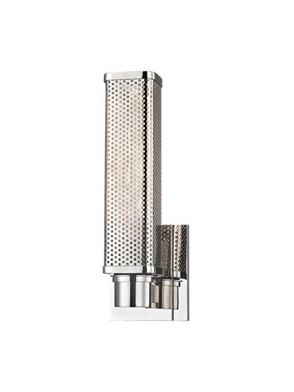 Gibbs 1-Light Wall Sconce in Polished Nickel.